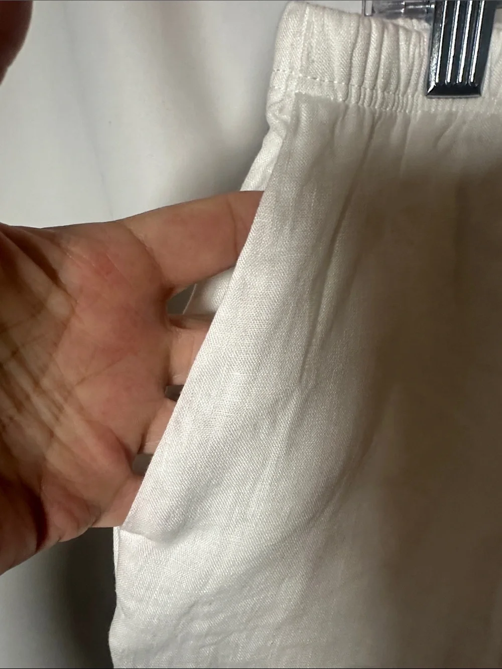 H&M White Wide Leg Drawstring Pants